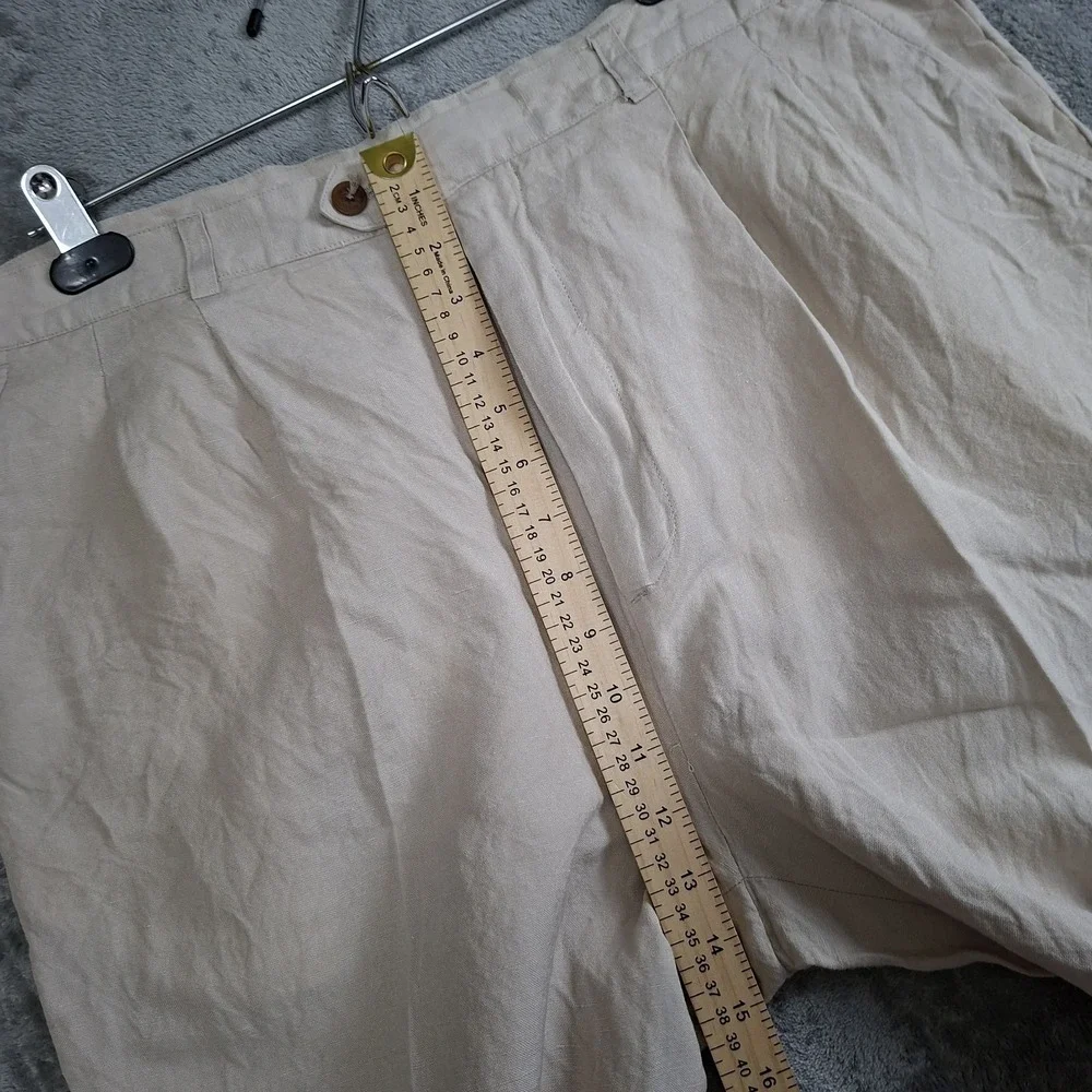 Vintage Oleg Cassini Men's Linen Pants 38x29 Full Cut Pleated‎ Cuffed Beachy